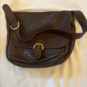 Coach large leather Greenwich School Bag, dark mahogany brown